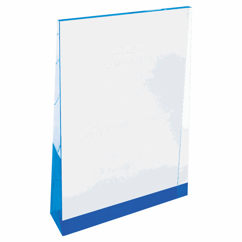 4 1/2" x 7" Blue Acrylic Wedge