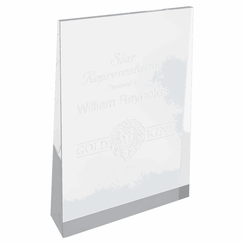 4 1/2" x 7" Silver Acrylic Wedge
