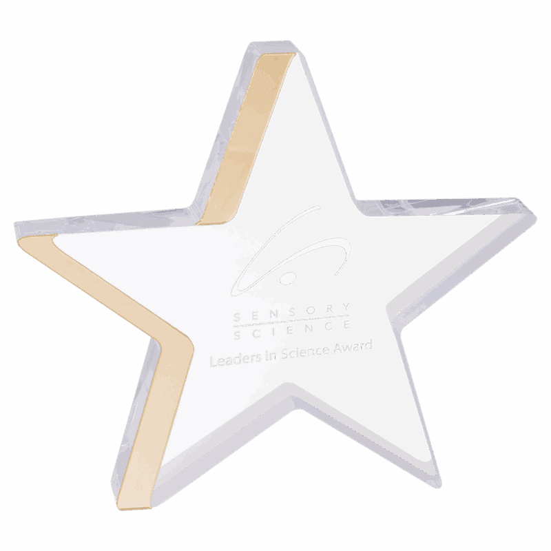 7 3/4" x 7" Star Acrylic with Gold Edge