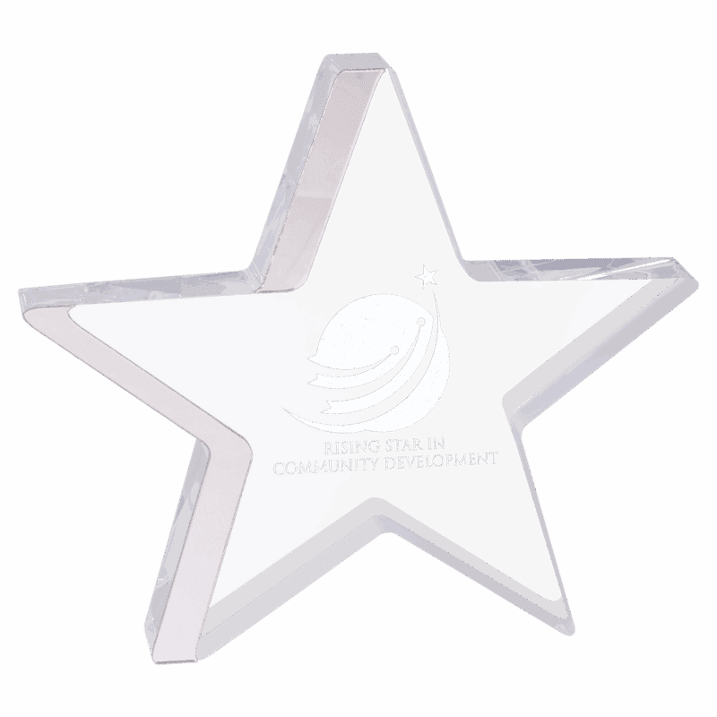 7 3/4" x 7" Star Acrylic with Silver Edge