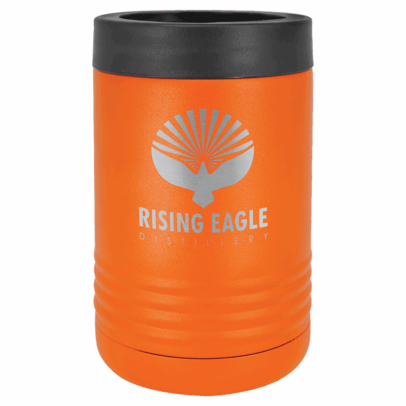 Can Cooler/Beverage Holder in Orange - Laser Engraved